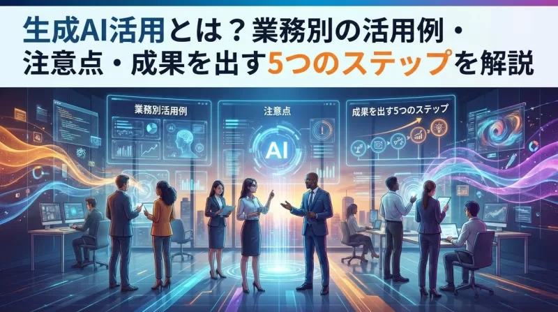 生成AI活用とは？業務別の活用例・注意点・成果を出す5つのステップを解説