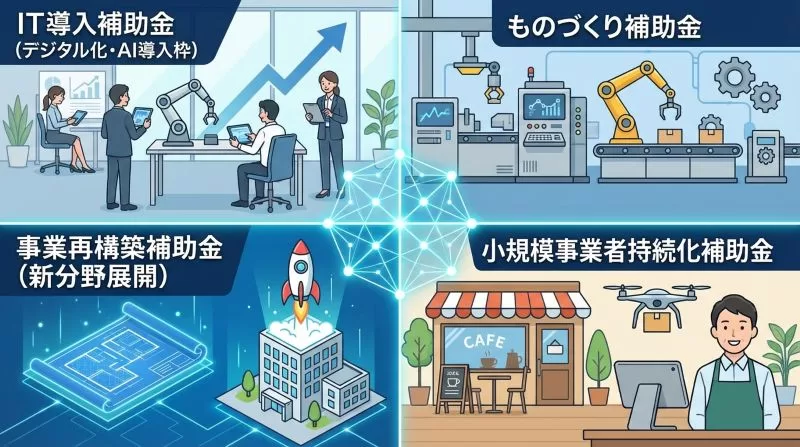 AI開発に使える主な補助金一覧
